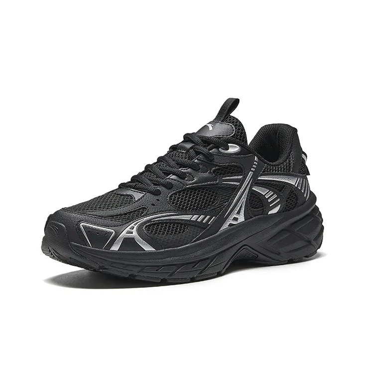 Anta Low Top Running Shoes Men's Black Silver-1