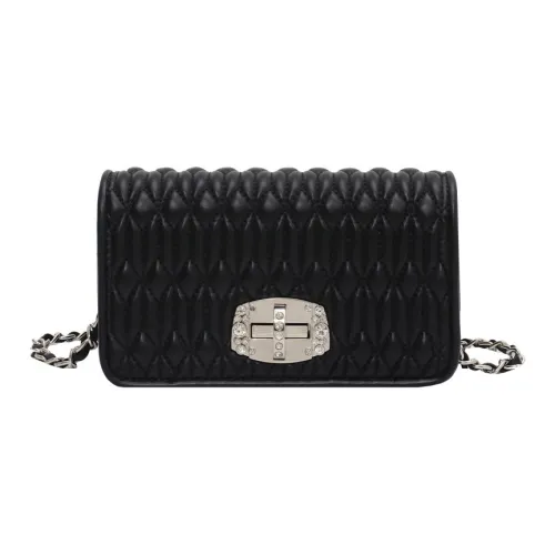 Carksky PU Chain Shoulder Bag Crossbody Bag Women's Black
