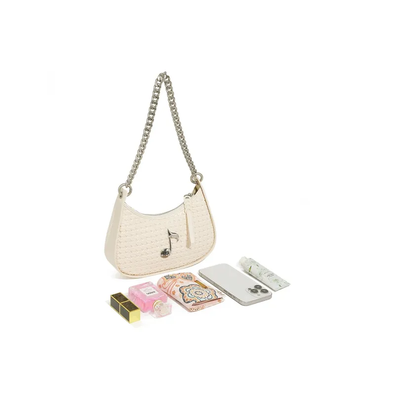 KKA Fabric, PU Shoulder Bag Women's Beige Yellow/Black-2