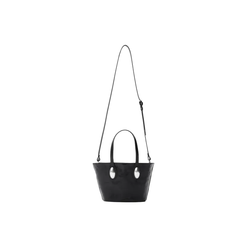 Alexander Wang Cow Leather Tote Bag Shopping Bag Shoulder Bag Crossbody Bag Handbag Small Size Women's Black-1