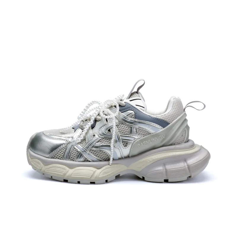 KUX Cushioned Slip-Resistant Breathable Low-Top Chunky Sneakers Women's-8