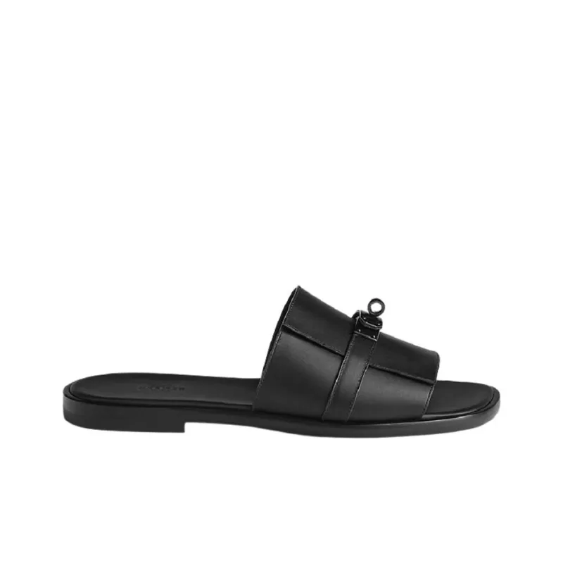HERMES Kelly Stylish Sandals Men's Black-1