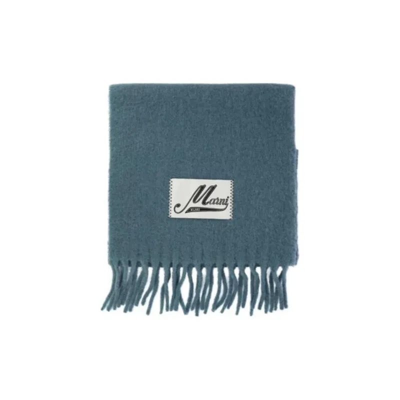 MARNI Logo Patch Fringed Scarf-0