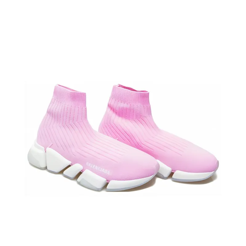Balenciaga Speed 2.0 Trainers 'Rib Knit Pale Pink' Women's-3