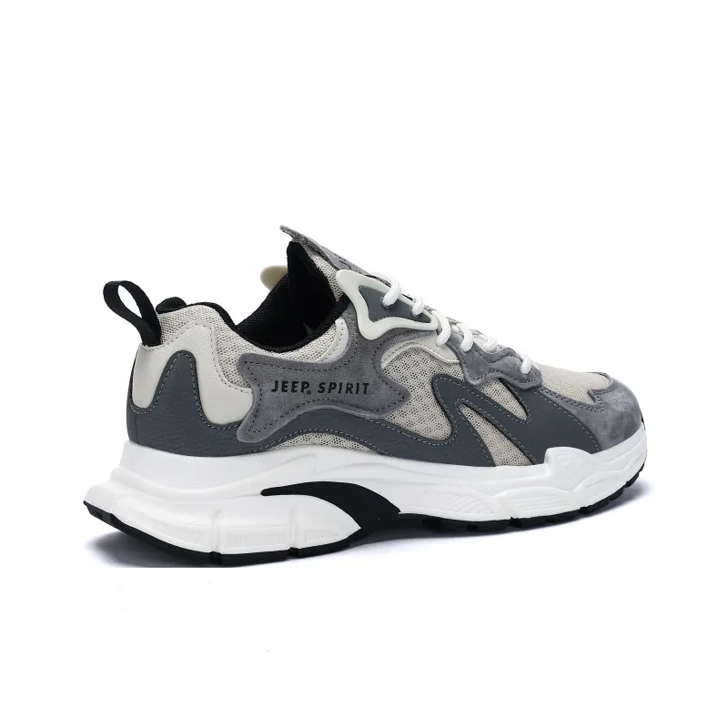 JEEP SPIRIT Cushioning, Abrasion Resistant, Breathable, Lightweight Low Top Outdoor Shoes Men's Time Gray-2