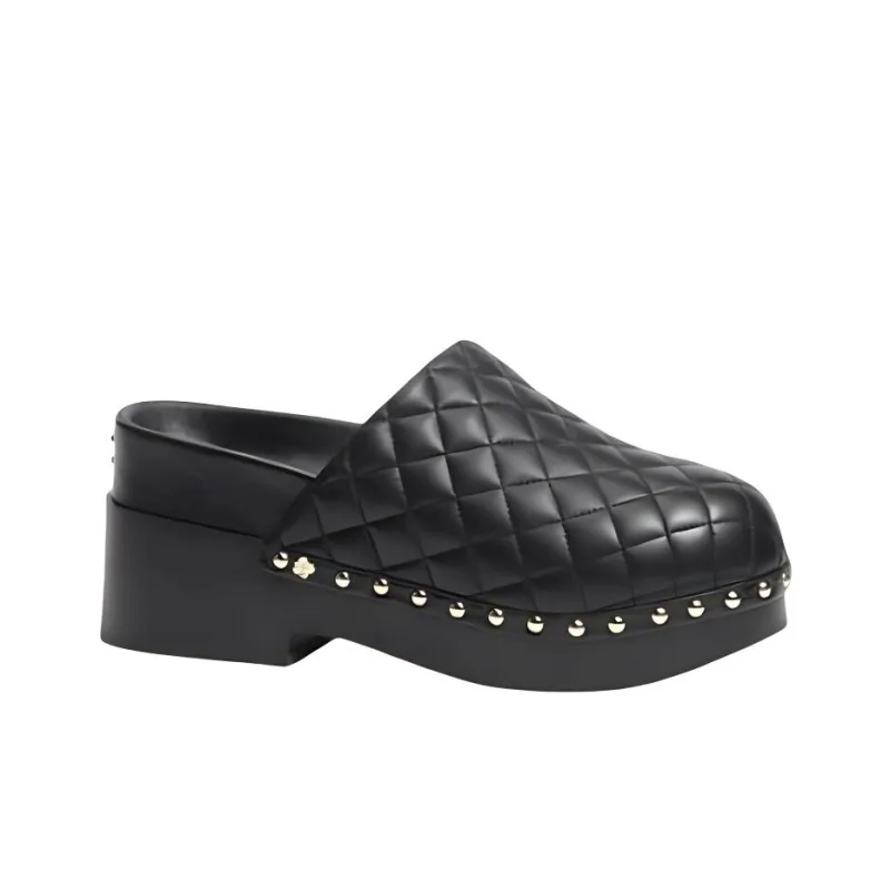 CHANEL Abrasion Resistant Closed Toe Slippers Women's Black-1
