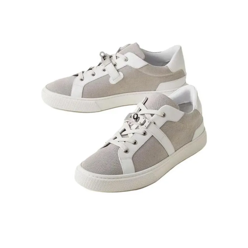 HERMES Day Low Top Stylish Skateboarding Shoes Men's Gray White-2