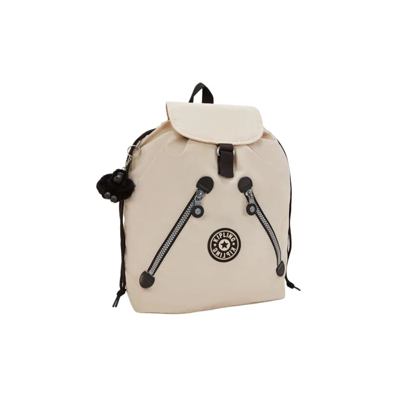Kipling Polyamide With Nylon Backpack Large Size Unisex Original Beige-1