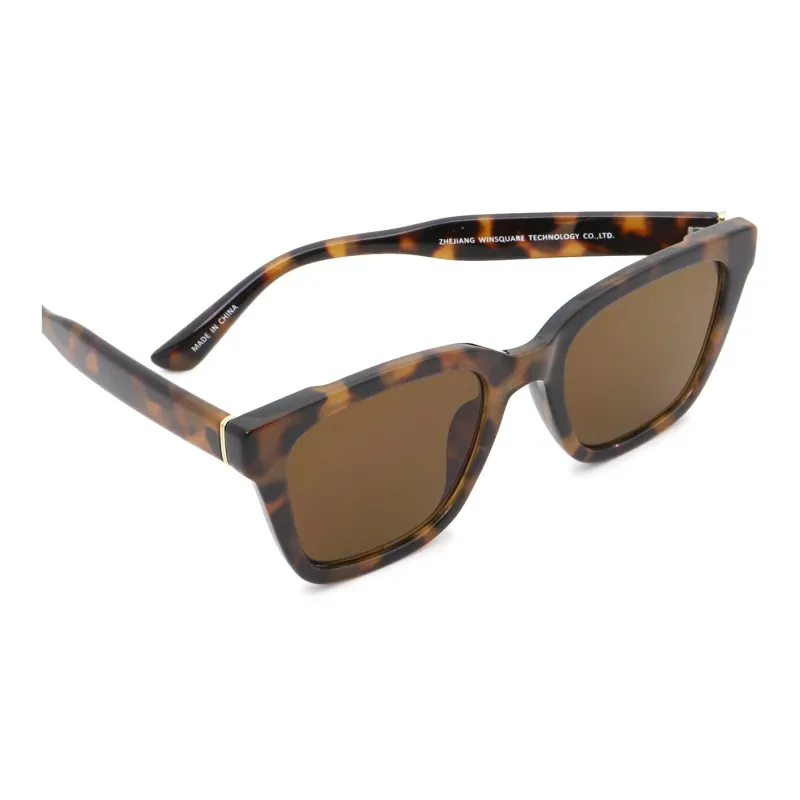 Pair Ponyo Square Sunglasses Unisex Tortoiseshell-2