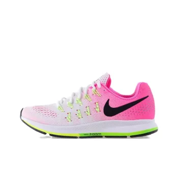 Nike Pegasus 33 Anti Slip Wear Resistant Low Top Casual Running Shoes Unisex Pink White