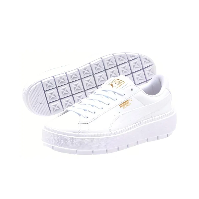 PUMA Suede Platform Trace Shoes White Women's-4