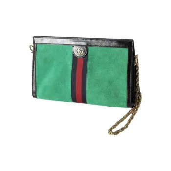 GUCCI Ophidia Suede Cow Leather Crossbody Bag Shoulder Bag Women's Green