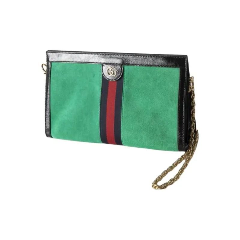 GUCCI Ophidia Suede Cow Leather Crossbody Bag Shoulder Bag Women's Green-0