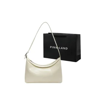 PINK·LAND PU Shoulder Bag Women's Cream Yellow / Mint Green / White / Black / Brown