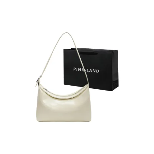 PINK·LAND PU Shoulder Bag Women's Cream Yellow / Mint Green / White / Black / Brown