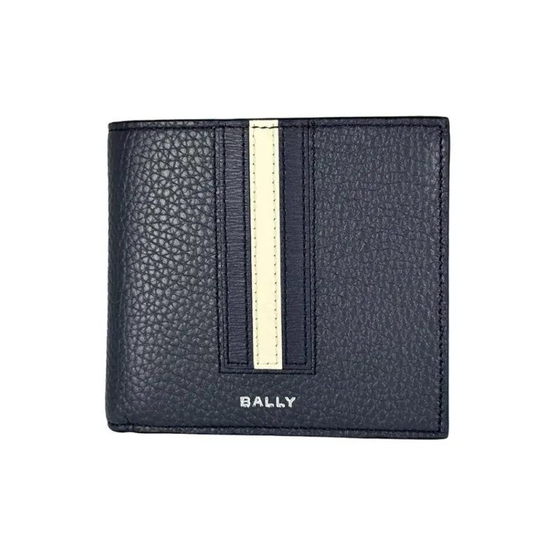 BALLY Calfskin Card Clip Wallets Men's Black-1