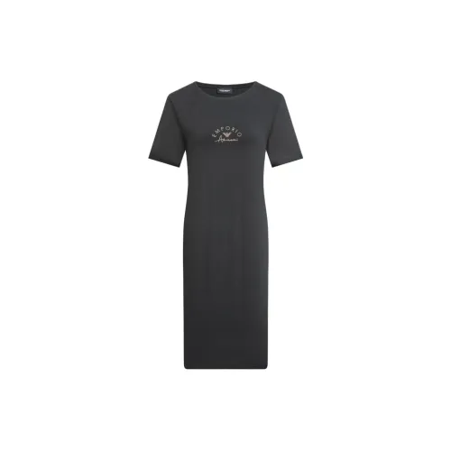 EMPORIO ARMANI Short-Sleeved Dresses Women's Black