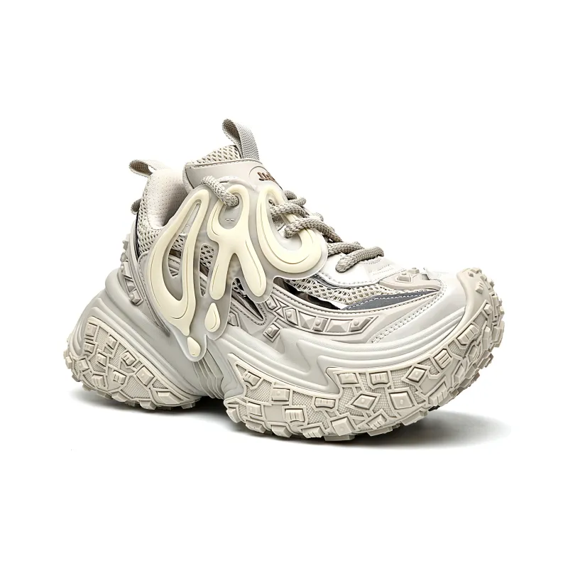 ORD Chunky Sneakers Unisex Low Top Beige-1