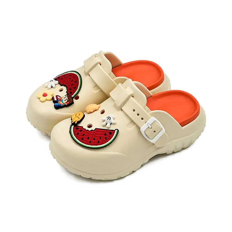 OUBT EVA Odor Resistant Abrasion Resistant Slip Resistant Wrap toe Slippers Women's Beige Orange-2