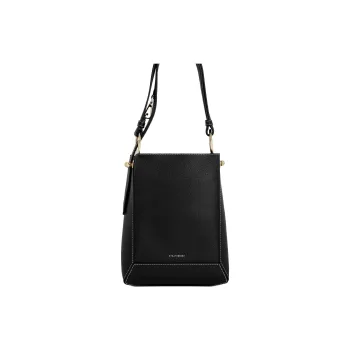 Strathberry Calfskin Bucket Bag Handbag Shoulder Bag Medium Size Women's Black
