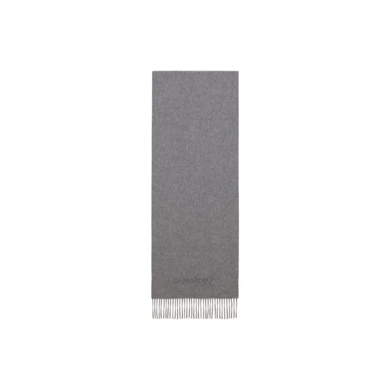 SAINT LAURENT Cashmere Knit Scarves Unisex Gray-1