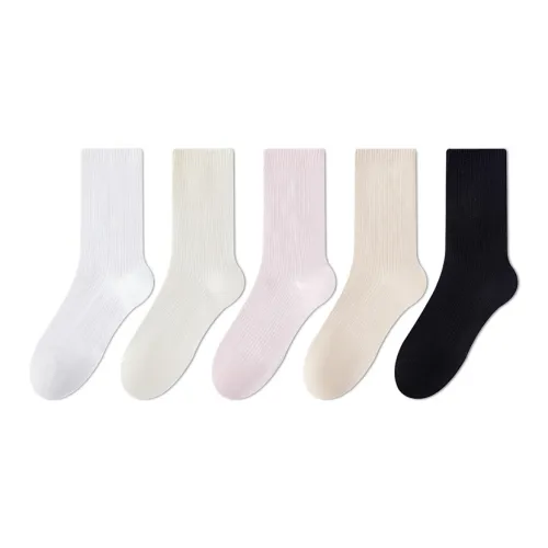 MIIOW Mid-Calf Socks Women's 5 Pack