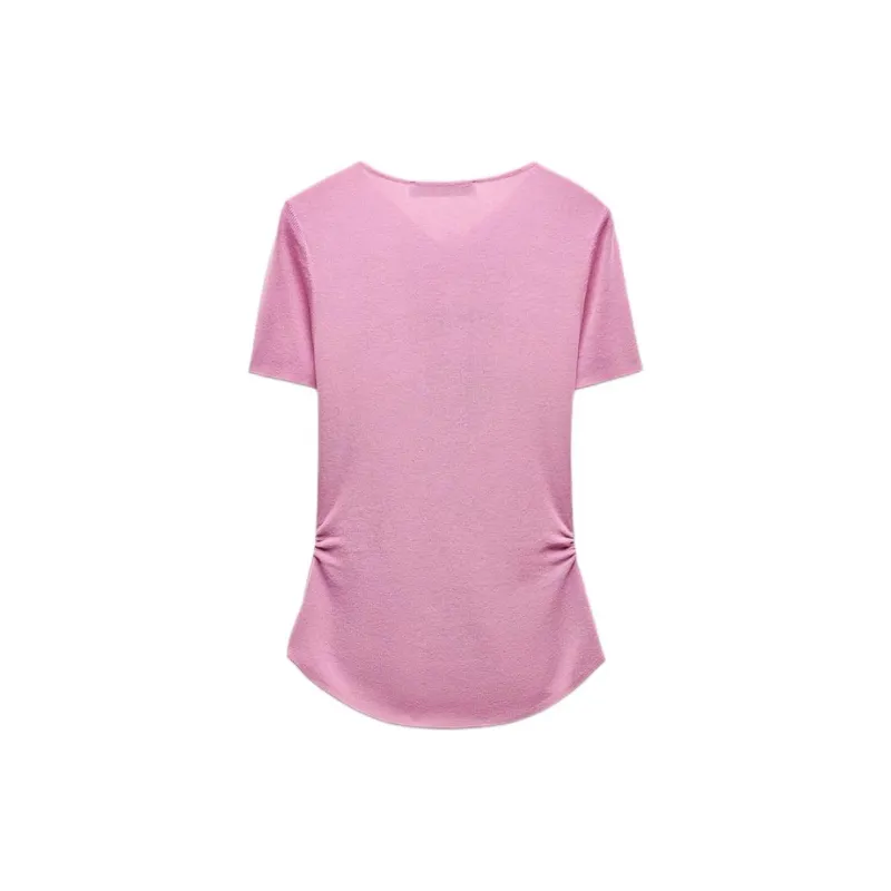 ZARA Regular T Shirt Women's Pink-1