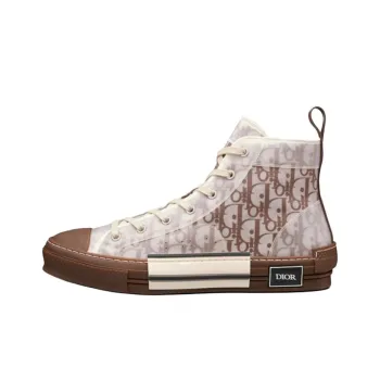 DIOR B23 High Top Coffee White DIOR Oblique