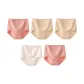 M Set-High-Rise Pastoral Style-White+Pink+Pink+Apricot+Apricot (5 Pack)