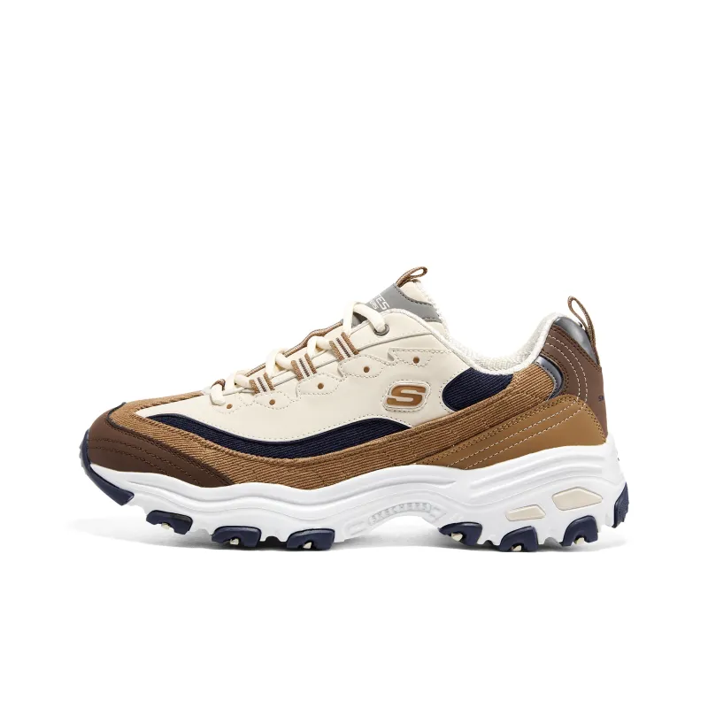 Skechers D'LITES 1.0 Anti Slip Wear Resistant Low Top Chunky Sneakers Men's Beige Brown-1