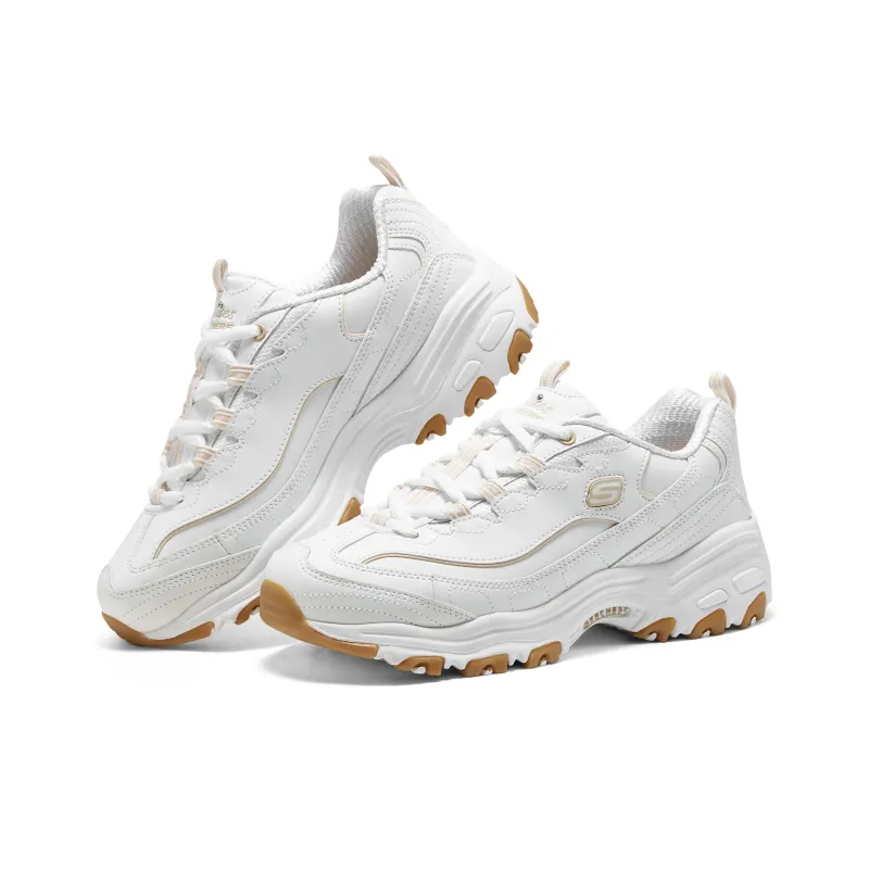 Skechers DLITES Chunky Sneakers Women's Low Top White/Yellow-4