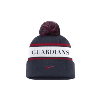 Nike Cleveland Guardians Team Stripe Peak Men's Nike Mlb Cuffed Pom Beanie