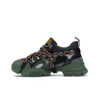 GUCCI Flashtrek Sega Green Removable Crystal