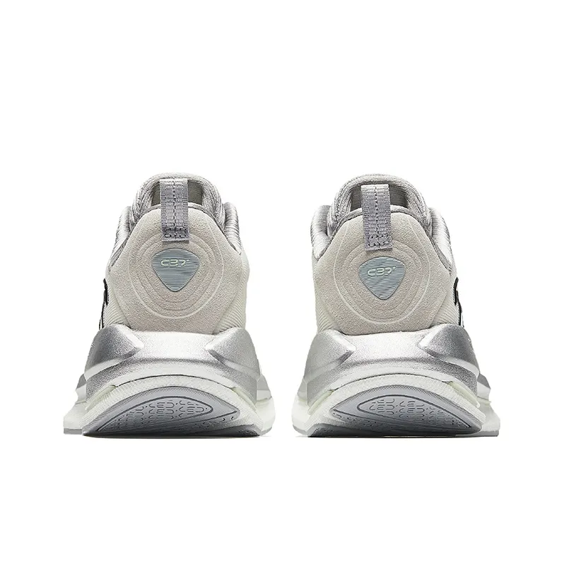 Anta Running Collection Anti-Slip Wear-Resistant Low-Top Casual Running Shoes Women's White Silver Gray-3