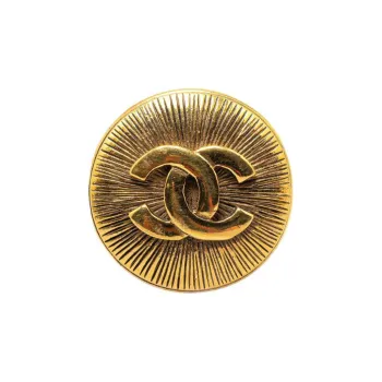 CHANEL 1990s Ribbed Logo Clip on Earrings