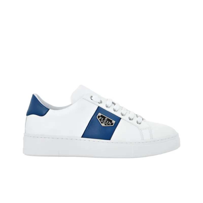 PHILIPP PLEIN Lo Top Low Top Skateboard Shoes Unisex White Blue-1