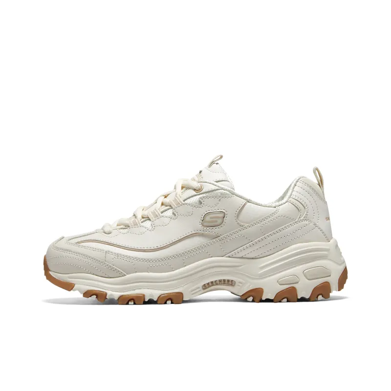 Skechers D'LITES SR Cushioning, Slip Resistant, And Abrasion Resistant Low Top Chunky Sneakers Women's Beige-1