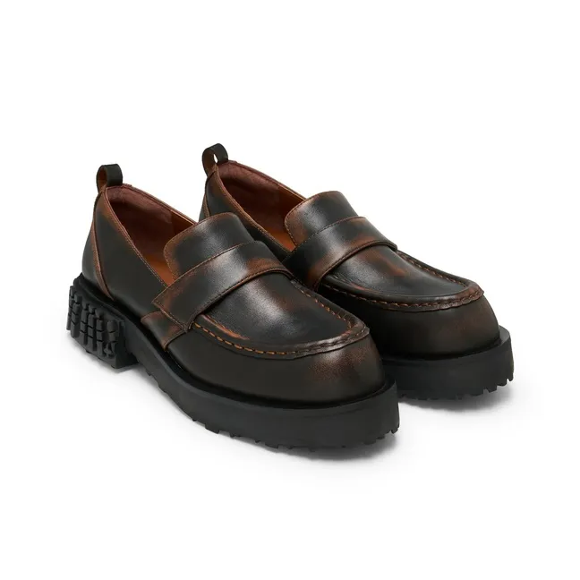 Lost In Echo Loafers Women's Black Brown Worn/Army Green-1