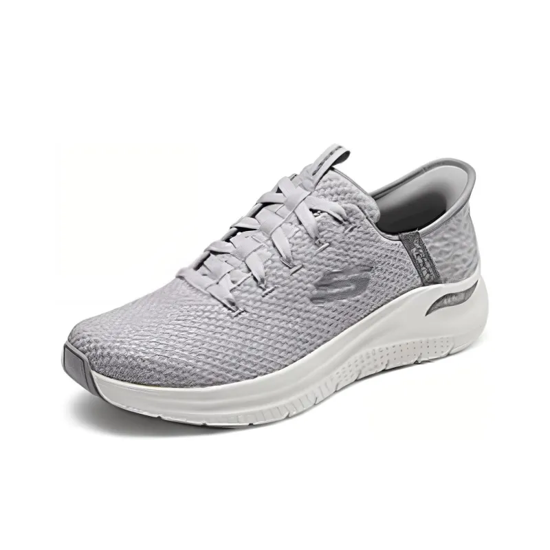 Skechers Cushioning Anti Slip And Wear Resistant Low Top Running Shoes Men's Gray-2