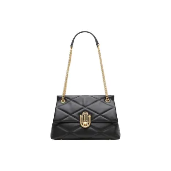 Clannad Cow Leather Shoulder Bag Large Size Women's Black