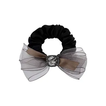 ROYALSASA Silk Chiffon Faux Crystal Hair Tie Women's