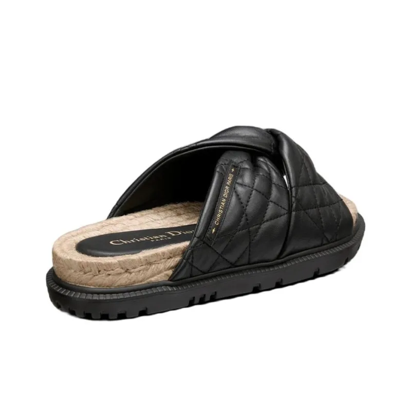 DIOR Dtwist Slide Slippers Women's Black-3