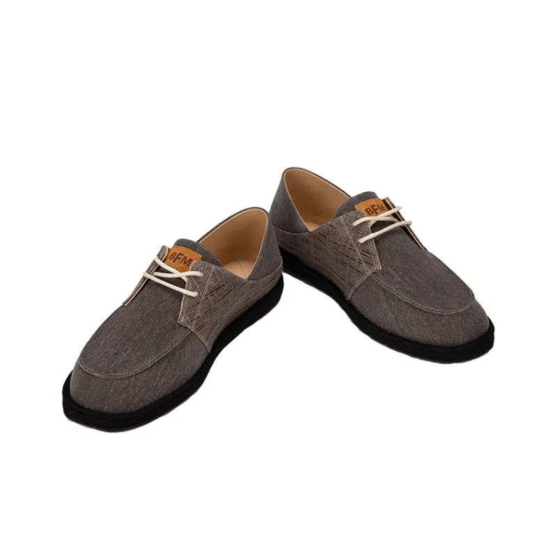 Bian Fumao Men's Casual Shoes Handcrafted Multi Layer Cloth Sole Shoes Men's Brown-4