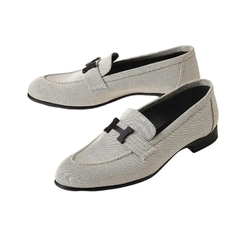 HERMES Paris Loafers Women's Dark Reddish Purple-2