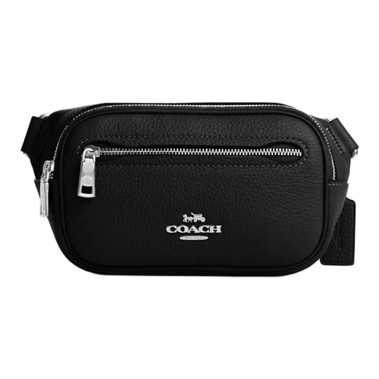 COACH Elias Litchi Grain Leather Fanny Pack Mini Men's Black-0