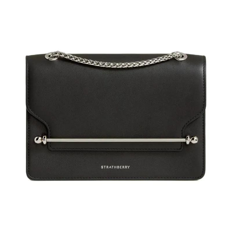 Strathberry Cow Leather Shoulder Bag Crossbody Bag Women's Black-0