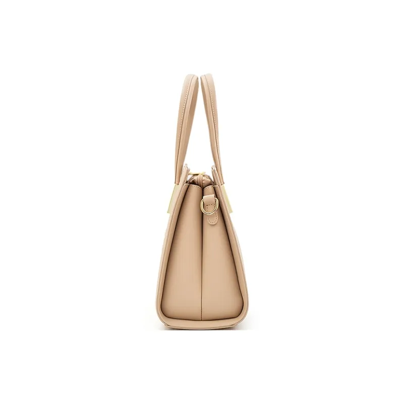Vigno Synthetic Leather Handbag, Shoulder Bag Medium Size Women's Apricot/Pink/Blue/Brown/Black-3