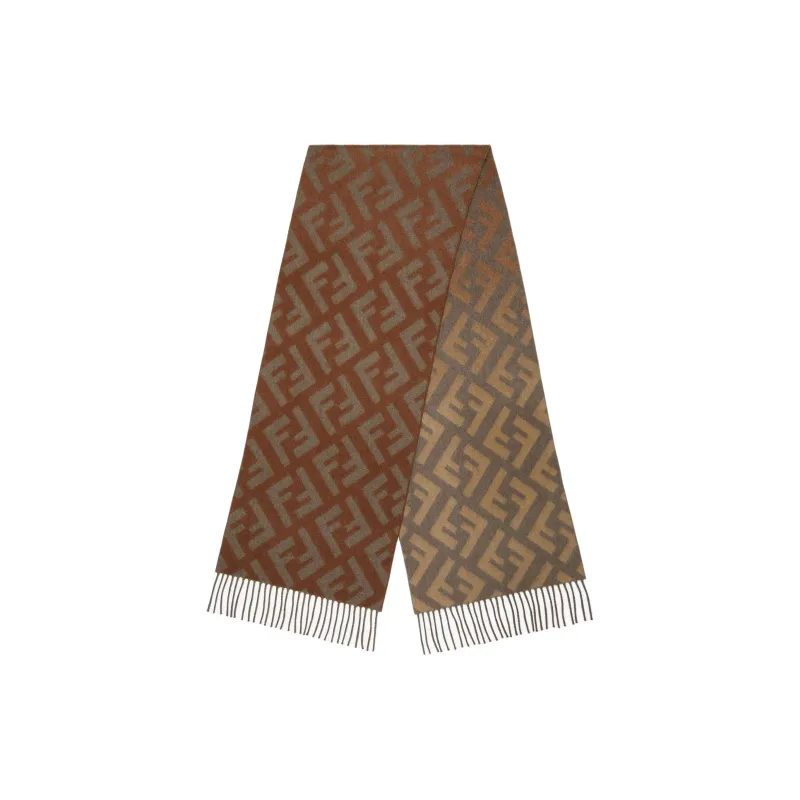 FENDI Wool Knit Scarves Women's Light Umber-0