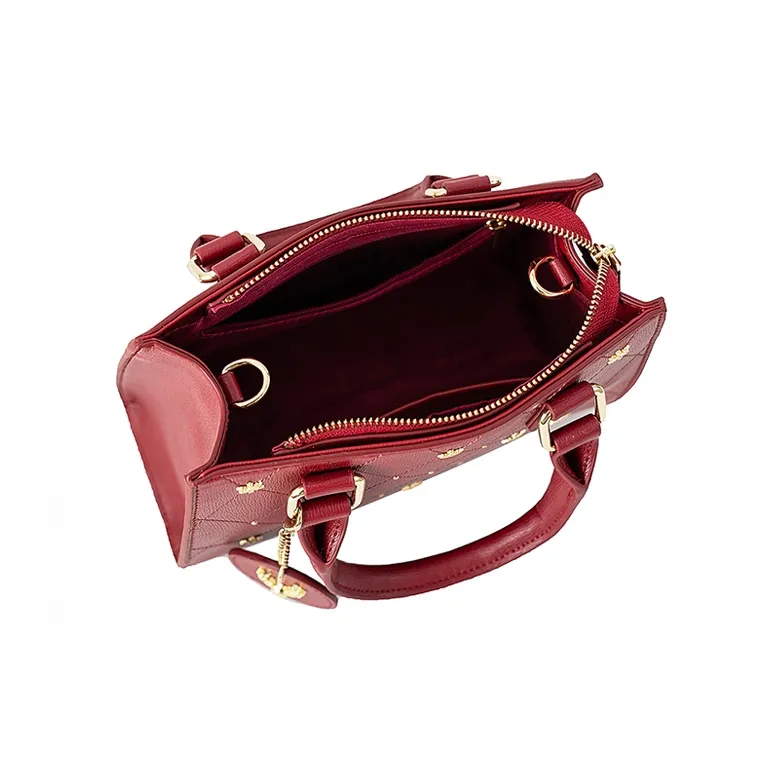 Vigno Synthetic Leather Handbag One Shoulder Crossbody Regular Women's Red-4