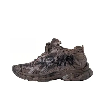 Balenciaga Runner Graffiti Low Top Casual Shoes Men's Gray Brown